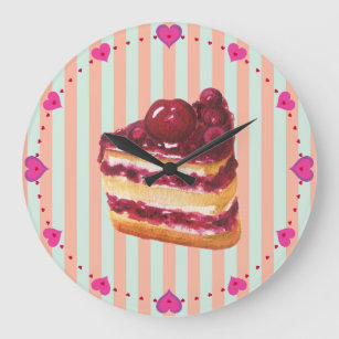 Cherry Layer Cake Wall Clock