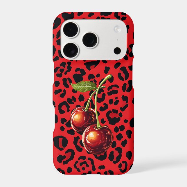 Cherry Leopard iPhone Case | Red Black Wild (Back)