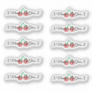 Cherry Lip Gloss Packaging  Logo  Sticker