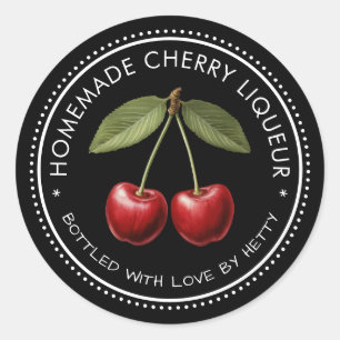 Cherry liqueur sticker for your homemade recipes!
