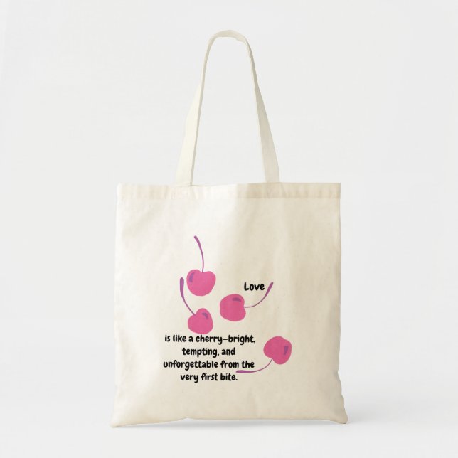 Cherry Love – Pop Art Cherries - Valentine’s Day Tote Bag (Front)