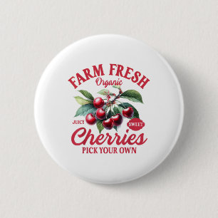 Cherry Lover Farmers Market Farmer Farm A Fresh Ch 6 Cm Round Badge