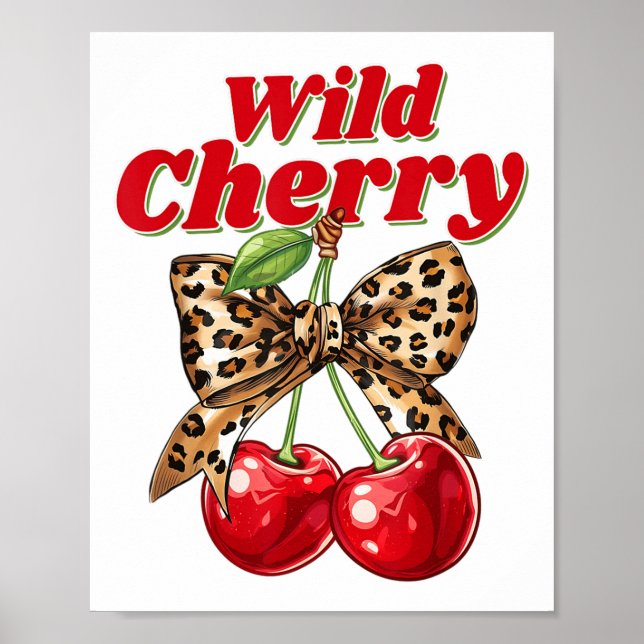 Cherry Lover Leopard Coquette Summer Vibes Wild Ch Poster (Front)