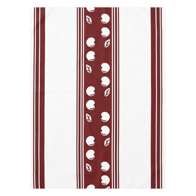 Cherry Luxury Jacquard Stripes Tablecloth (Front)