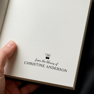 Cherry   Make Your Own   From The Library Of  Book Rubber Stamp