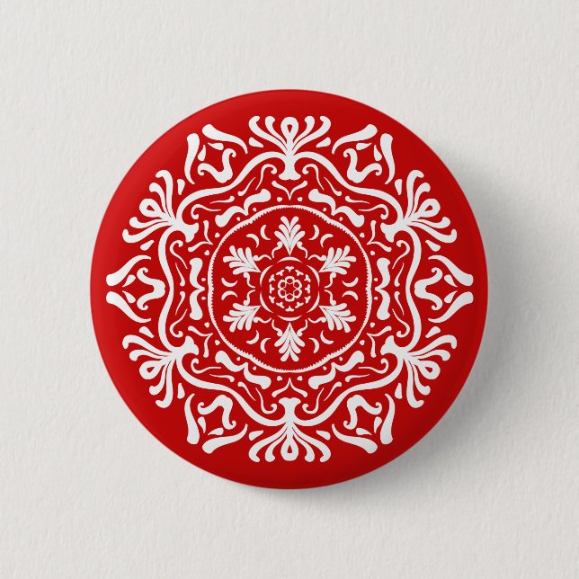 Cherry Mandala 6 Cm Round Badge (Front)