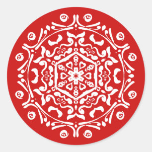 Cherry Mandala Classic Round Sticker