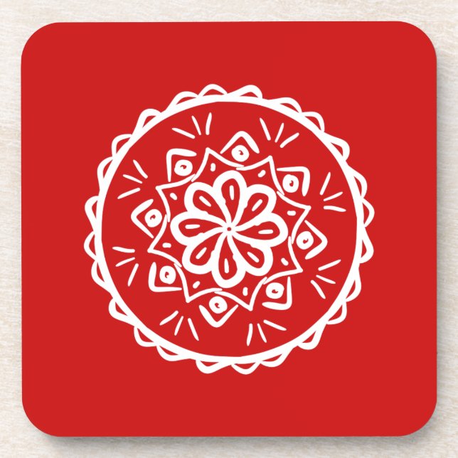 Cherry Mandala Coaster (Front)