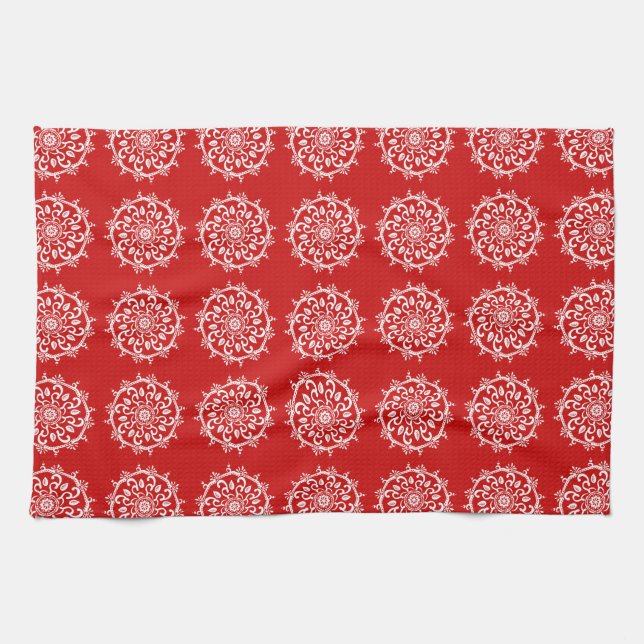 Cherry Mandala Tea Towel (Horizontal)