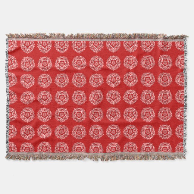 Cherry Mandala Throw Blanket (Front)
