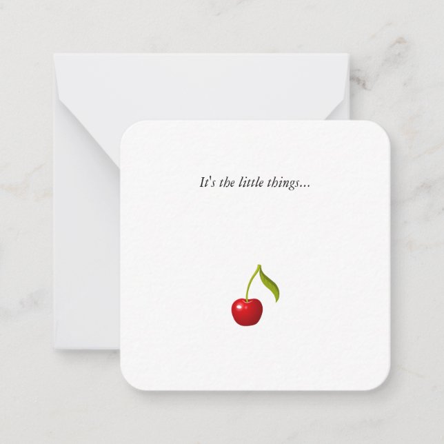 Cherry Mini Thank You Note Card (Front)