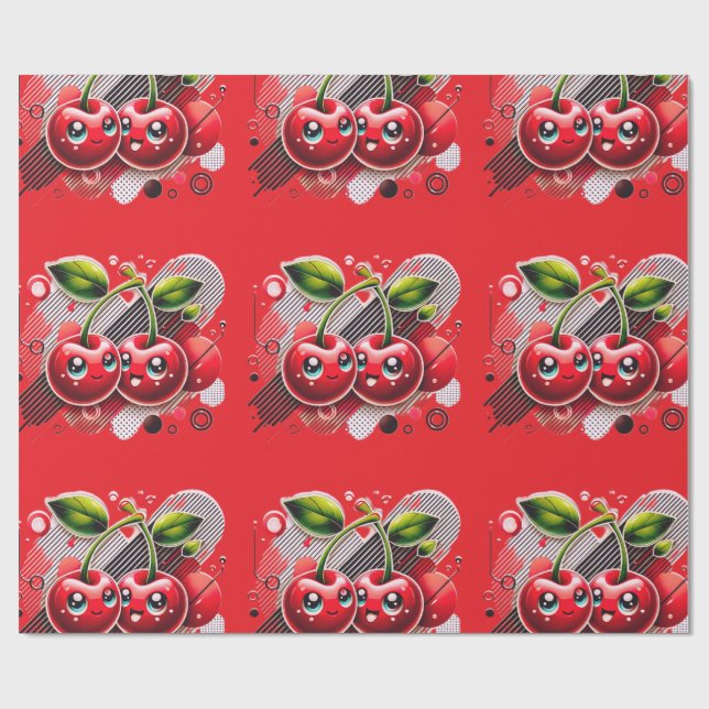 "Cherry Moods: Sweet & Sour Series" Wrapping Paper (Flat)