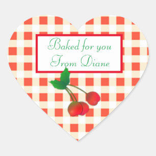 Cherry on Gingham Sticker