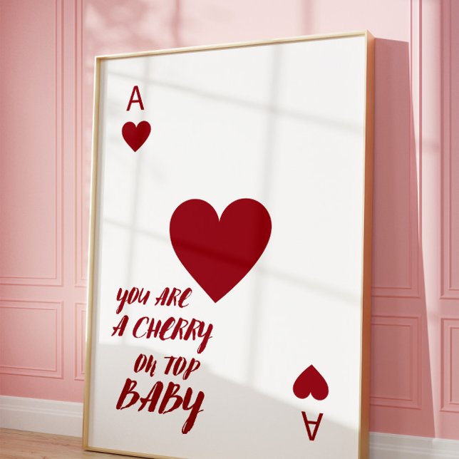 Cherry on top Ace of Hearts Wall Art Print (Creator Uploaded)
