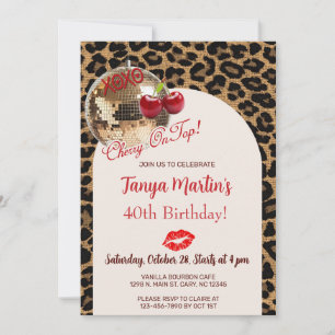Cherry On Top adult woman birthday invitation. Invitation
