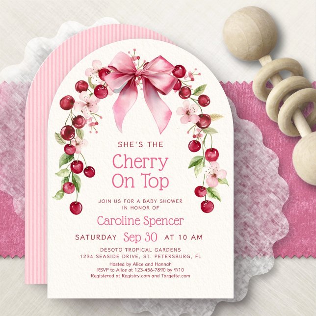 Cherry On Top Arch Baby Shower Invitation (Creator Uploaded)