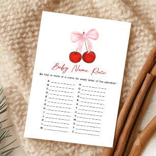 Cherry on Top Baby Shower Baby Name Race Game