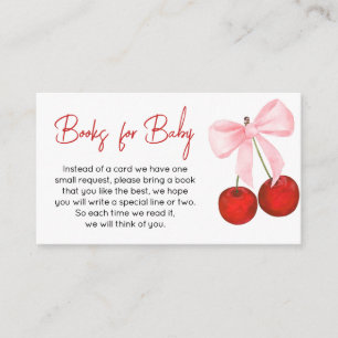 Cherry on Top Baby Shower Books for Baby Enclosure Card