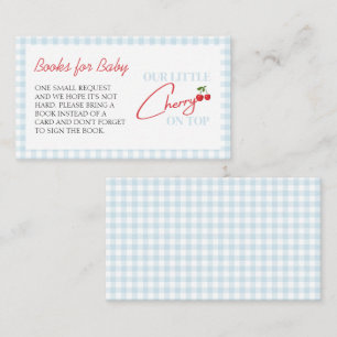 Cherry on Top Baby Shower Books for Baby Enclosure Card