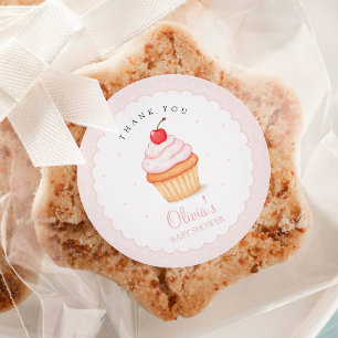 Cherry on Top Baby Shower Classic Round Sticker