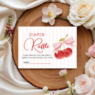 Cherry on Top Baby Shower Diaper Raffle Enclosure Card