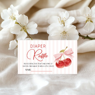 Cherry on Top Baby Shower Diaper Raffle Enclosure Card