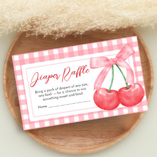 Cherry on Top Baby Shower Diaper Raffle Enclosure Card