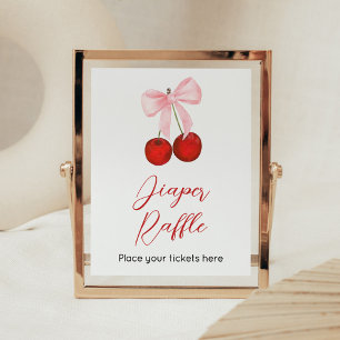 Cherry on Top Baby Shower Diaper Raffle Poster