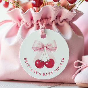 Cherry on Top Baby Shower Favour Tags