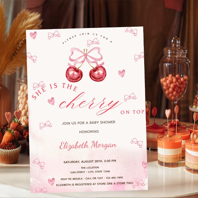 Cherry On Top Baby Shower Invitation (Creator Uploaded)