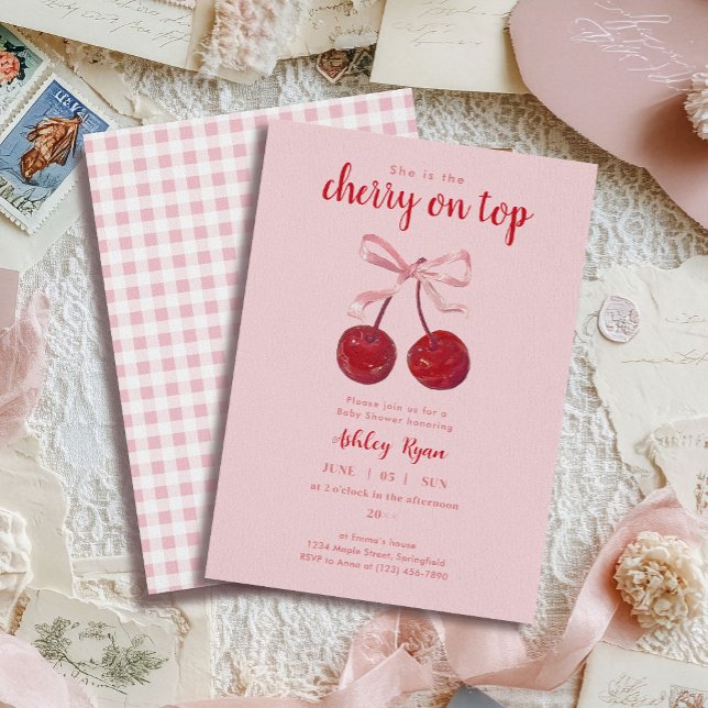 Cherry on Top Baby Shower Invitation (Creator Uploaded)