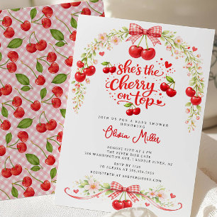 Cherry on Top Baby Shower Invitation