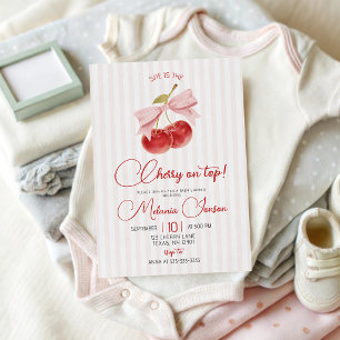 Cherry on Top Baby Shower Invitation