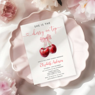 Cherry on Top Baby Shower Invitation