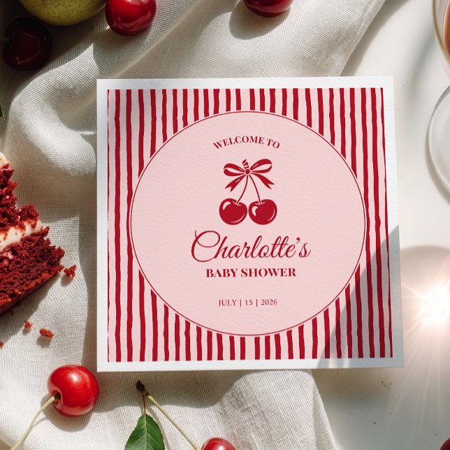 Cherry on Top Baby Shower Napkin (Creator Uploaded)