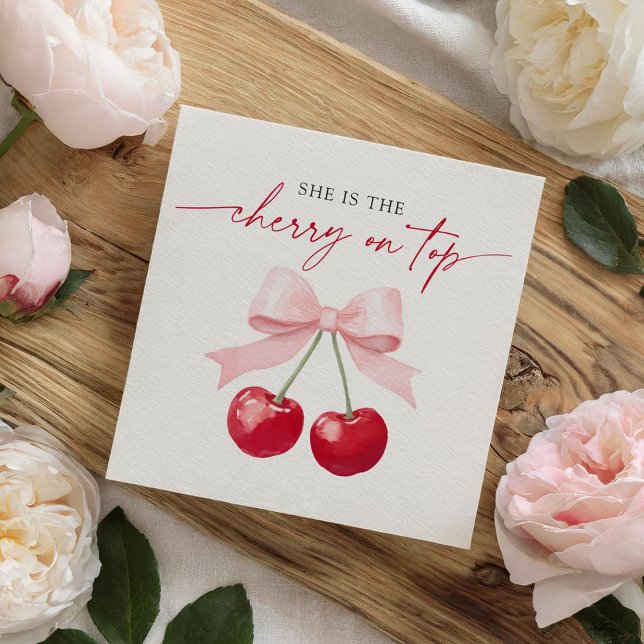 Cherry on Top Baby Shower Napkin (Creator Uploaded)