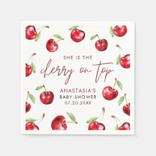Cherry on Top Baby Shower Napkin