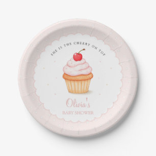Cherry on Top Baby Shower Paper Plate