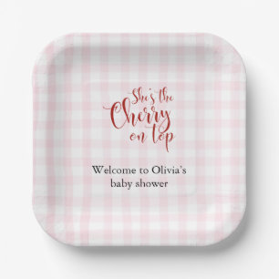 Cherry on top Baby Shower Paper Plate