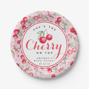 Cherry on Top Baby Shower Paper Plates