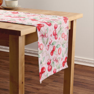 Cherry on Top Baby Shower Pink Coquette  Short Table Runner
