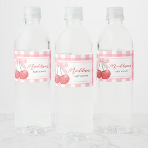 Cherry on Top Baby Shower Water Bottle Label