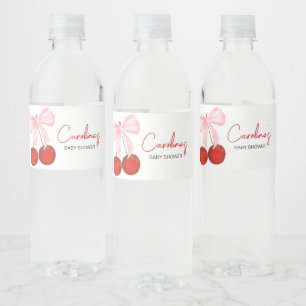 Cherry on Top Baby Shower Water Bottle Label