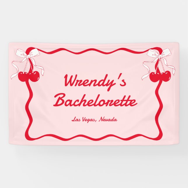 Cherry On Top Bachelorette Party Welcome Banner (Horizontal)