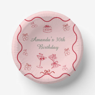 Cherry on Top Birthday Paper Plate