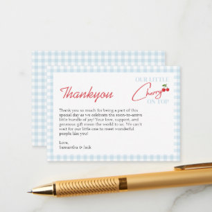 Cherry on Top Boy Baby Shower Thank you Card