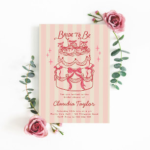 Cherry on Top Cake Chic Bridal Shower Invitation