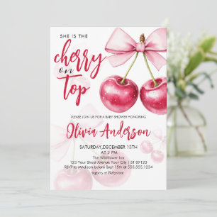 Cherry on Top Cherries Baby Shower Invitation