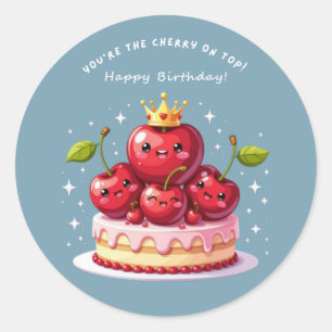 Cherry on Top Classic Round Sticker