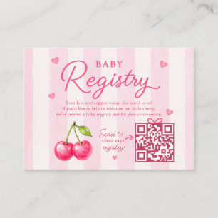 Cherry On Top Coquette Baby Registry Enclosure Card
